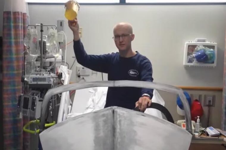 Tom Gillin in his parody rap video to two of Jay Z's songs.