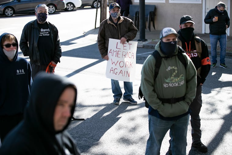 Residents of Delaware County gathered in Media on May 9 to call for the county to reopen non-essential businesses.