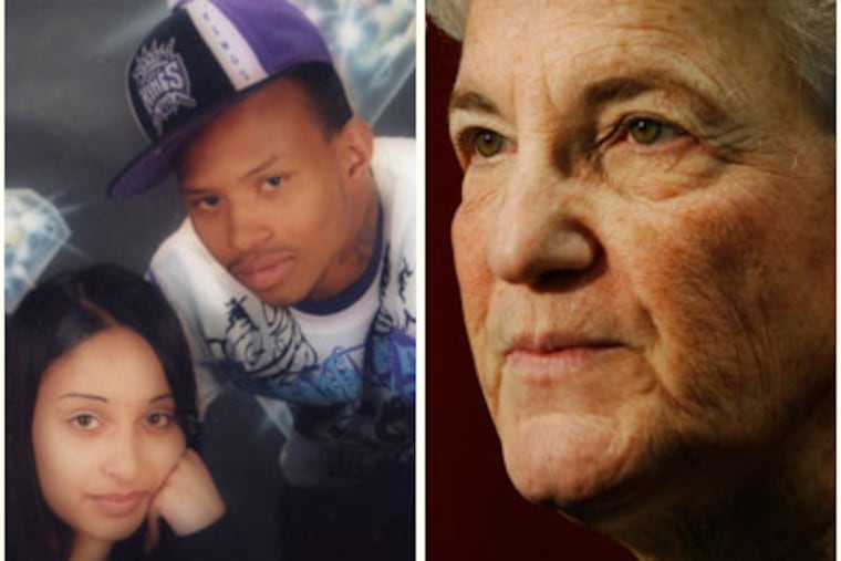 Lawrence Allen and wife Rosie Rosado, left. Former Philadelphia District Attorney Lynne Abraham, right. Allen was shot and paralyzed by an off-duty officer. He died this year. Abraham decided not to prosecute.