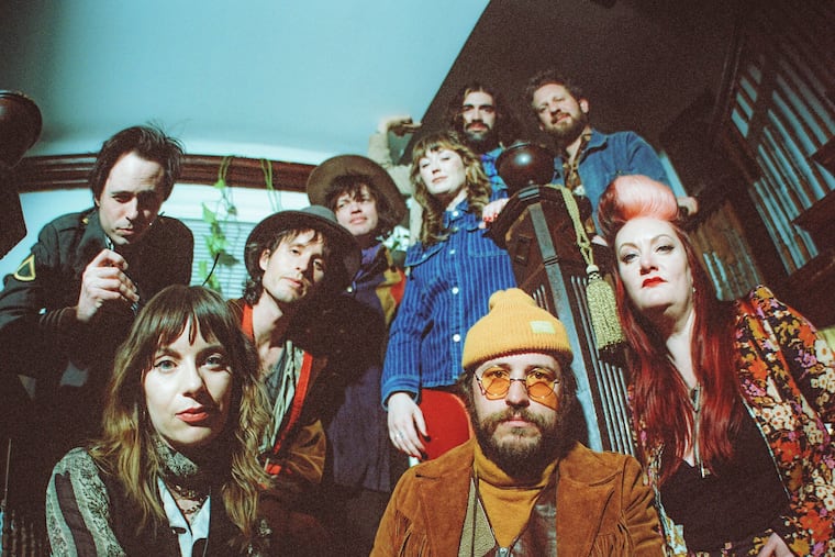 Cosmic Guilt, with leader James Everhart at bottom right. The Philly band's new album is "Palace of Depression." They play the sanctuary of the First Unitarian Church on Friday.