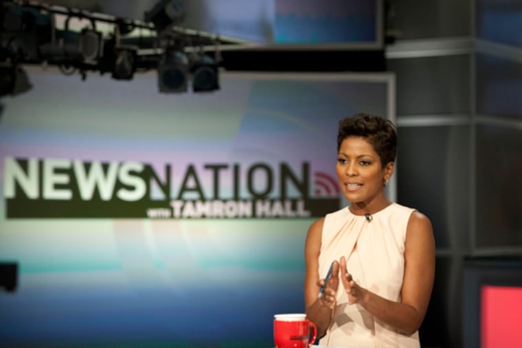 Tamron Hall, a graduate of Temple University, on the set of her MSNBC show News Nation. (RON TARVER / Staff Photographer)