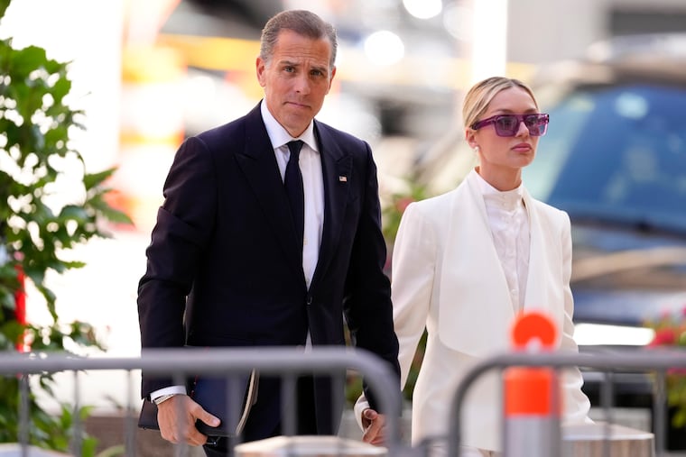 Hunter Biden arrives to federal court with his wife, Melissa Cohen Biden, on Friday, June 7, 2024, in Wilmington, Del.