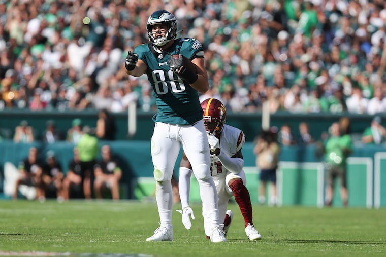 Eagles tight end Dallas Goedert has been quiet in the passing game through four games.