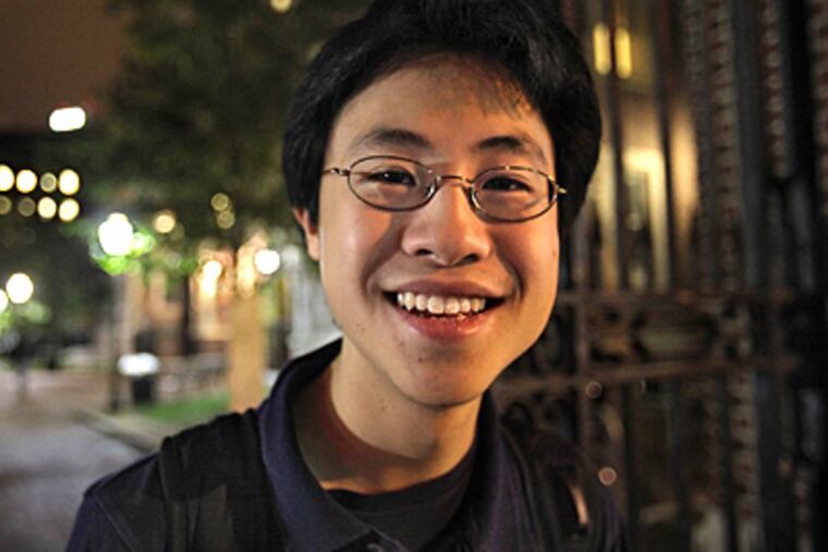 Jonathan Leung, a University of Pennsylvania freshman and Haverford
School graduate, has won a Barron Prize for Young Heroes. ( David M Warren / Staff Photographer )