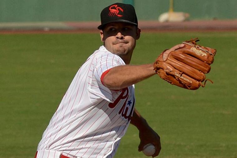 Phillies pitching prospect Adam Morgan pitching in Arizona Fall League (Dylan Higgins/AFL)
