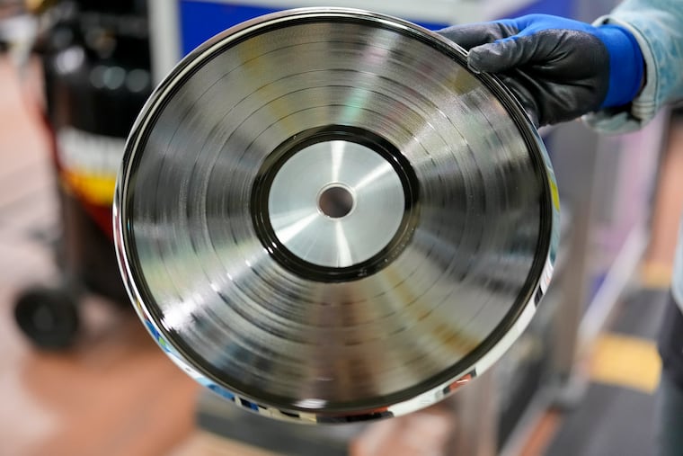 A master plate is seen at United Record Pressing, July 11, 2024, in Nashville, Tenn.