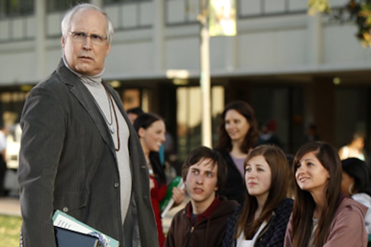 Chevy Chase in a scene from “Community,” a sitcom that is one of six new scripted series for fall announced by NBC. (Jardin Althaus / NBC)