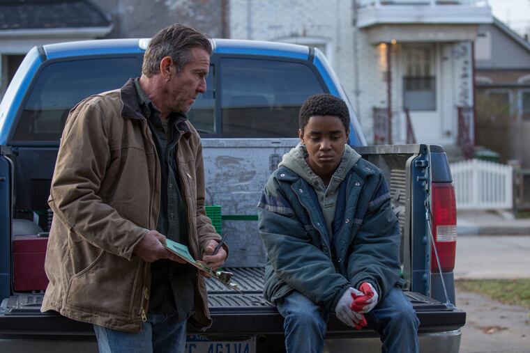 Dennis Quaid, left, and Myles Truitt in a scene from 'Kin'.