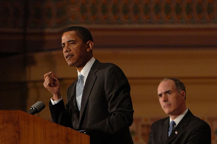 Obama speaks after Casey announces his support.