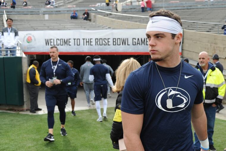 Penn State quarterback Trace McSorley looks around the Rose Bowl as he enters the stadium to warm-up prior to the game against USC in the 103rd Rose Bowl Game January 2, 2017.
