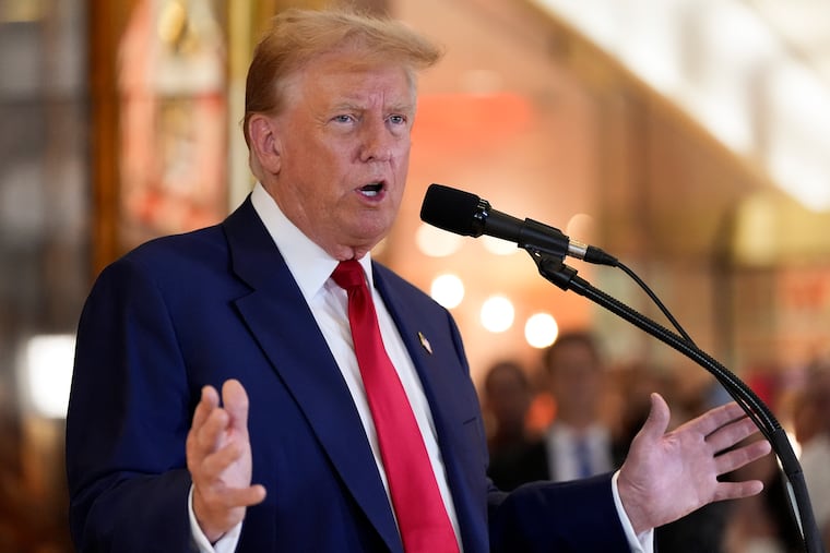 Former President Donald Trump speaks during a news conference at Trump Tower on Friday, May 31, 2024, in New York.