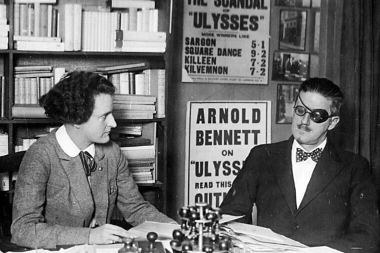 Sylvia Beach and James Joyce in her pre-e-book era Paris bookstore, Shakespeare & Company.