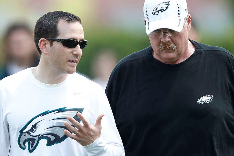 Eagles GM Howie Roseman (left) back when he and Andy Reid were building the Birds.