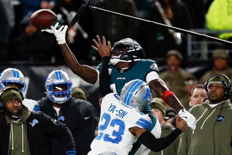 Detroit Lions cornerback Rock Ya-Sin, a Temple product, was called for a questionable pass interference penalty on Eagles wide receiver A.J. Brown late in Sunday night's win.