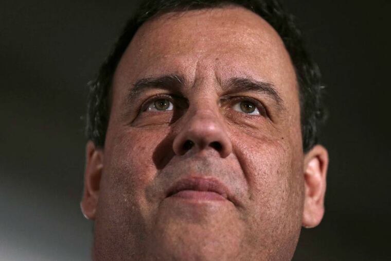 Chris Christie thanks supporters during a primary night rally in Nashua, N.H., Tuesday, Feb. 9, 2016.