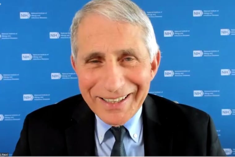 Anthony S. Fauci, the nation's top-ranking infectious-disease doctor, expressed "cautious optimism" about COVID in a Thursday address to the Thomas Jefferson University medical community.