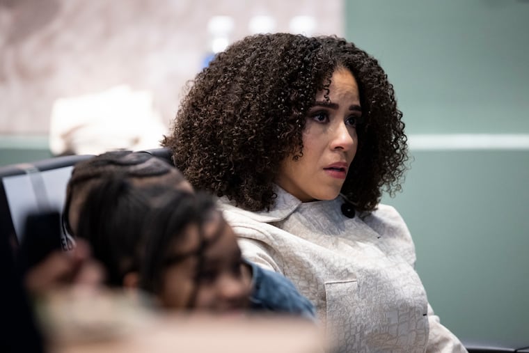 Carlyne Graham at Brandon Graham's retirement announcement at the NovaCare Complex on March 18. Brandon came out of retirement and rejoined the Eagles on Oct. 21.