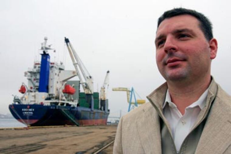 Joseph Balzano is standing by the Delaware River at the Beckett Street Terminal in Camden, NJ. (Akira Suwa / StaffPhotographer )