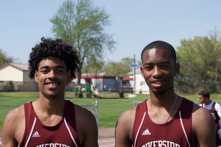 Seniors Manny Harris (left) and Jeanquai Morton (right) helped guide the Riverside boys' track and field team to the first sectional title in program history.
