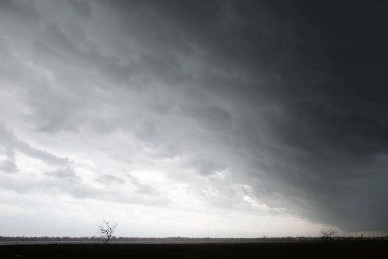 Storm clouds cover Cape May in the spring. Friday might be a rough day at the Shore.