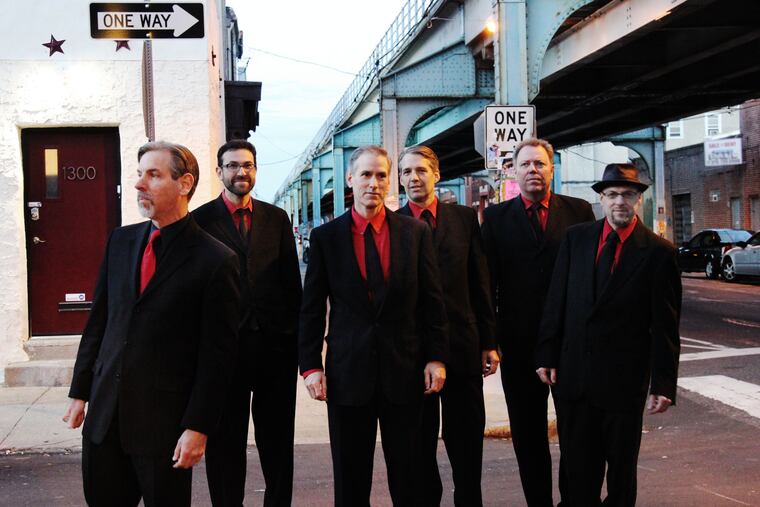 The Donuts (from left): Mark Tucker, Jon Houlon, Mike Frank, Chris Malcarney, Michael O’Connell, and Mark Schreiber. The Philly band is playing Kung Fu Necktie on Saturday with KeN.