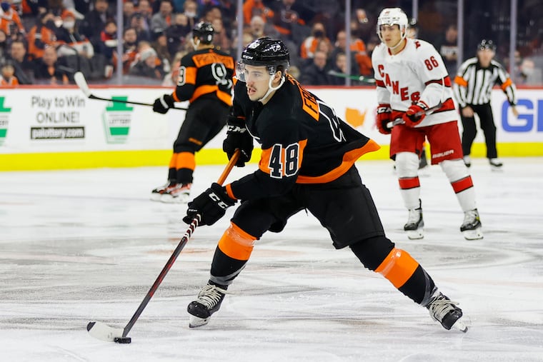 Flyers center Morgan Frost was called up on Friday to replace injured forward Scott Laughton, who is out indefinitely with a concussion.