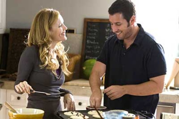 Leslie Mann is the ex of a famous comic played by Adam Sandler.