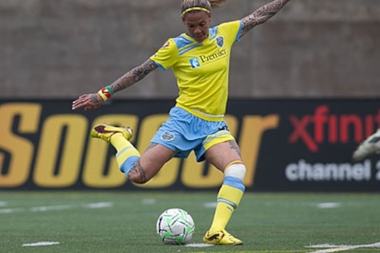 Natasha Kai (above) and Amy Rodriguez both scored in the WPS playoff semifinal. (Andrew Kastampes/ISI Photos)