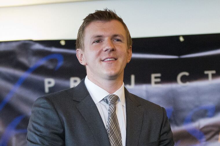 In this Sept. 1, 2015, file photo, James O'Keefe, President of Project Veritas Action, waits to be introduced during a news conference at the National Press Club in Washington.