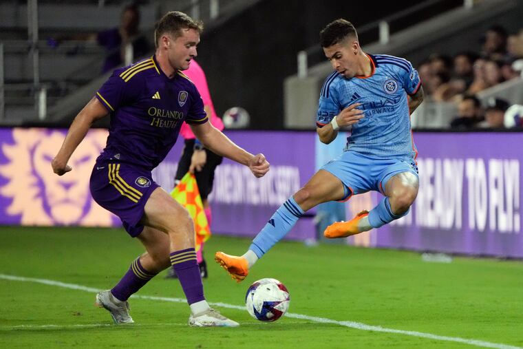 Gabriel Pereira (right) is one of New York City FC's big-time young attacking players.