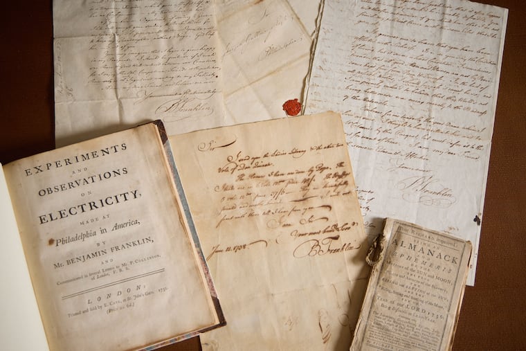 Rare Benjamin Franklin materials are on display at the Library Company of Philadelphia until Thursday.