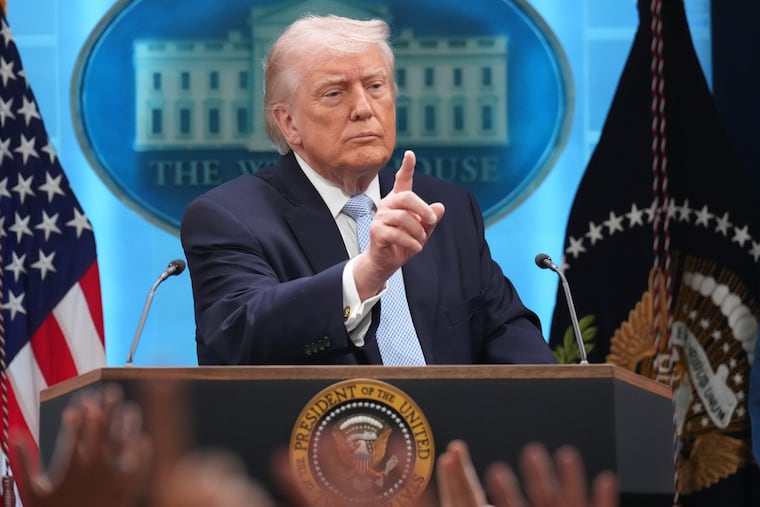 President Donald Trump speaks with reporters during a news conference in the James Brady Press Briefing Room at the White House, April 6, 2026, in Washington. Trump has insisted on taking a central role in Republican midterm election campaigns.