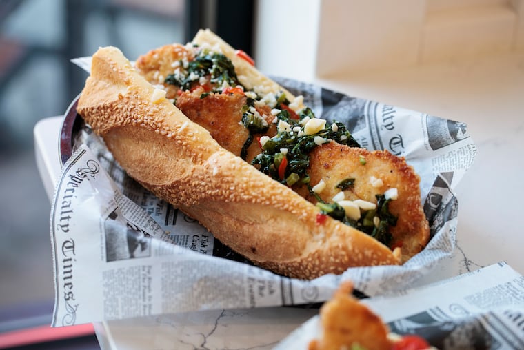 The Johnny Cutlet features a chicken cutlet with provolone, broccoli rabe and long hot peppers at Johnny Cutlets on Wednesday, June 17, 2026 in Sea Isle City, N.J.