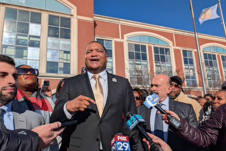 Atlantic City Mayor Marty Small Sr. speaks to the media after being found not guilty on all counts of abusing his teenage daughter on Thursday.