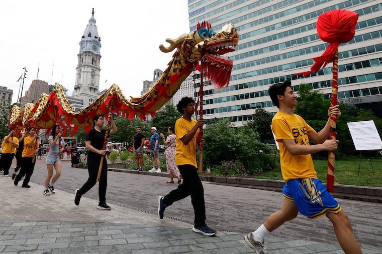 Members of the Philadelphia Suns perform at LOVE Park to mark World Refugee Day 2025 on Sunday, June 22, 2025.