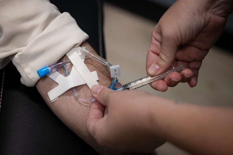 Ketamine is administered to a patient in Richmond in 2022. Ketamine is part of a combination of drugs that could reduce suicide. (Julia Rendleman/For The Washington Post)