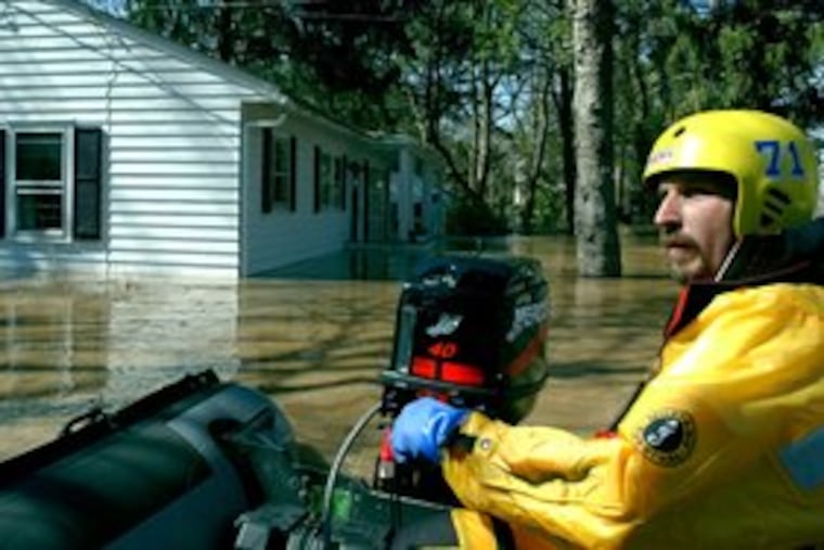 When the Delaware River overflowed its banks in April 2005, Lt. Harry Simpson of the Red Hill Fire Company took to the water.