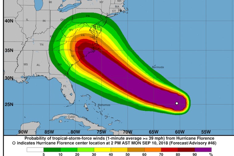 Florence's projected winds.