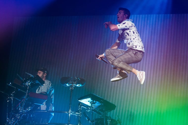The Chainsmokers perform at the Rocky stage at the 2017 Made in America Festival.