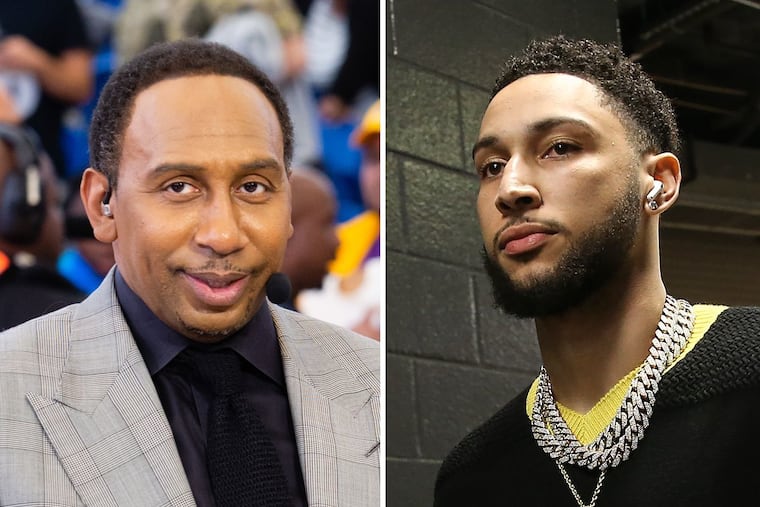 ESPN host Stephen A. Smith (left) has completely changed his tune about former Sixers malcontent Ben Simmons.