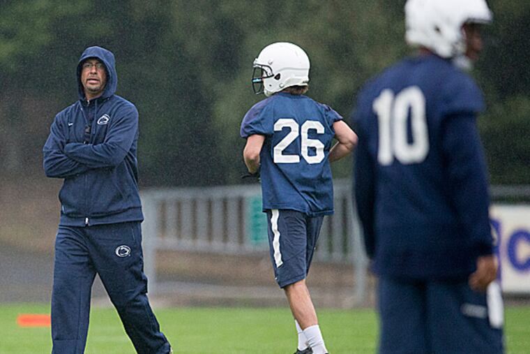 Penn State head coach James Franklin oversees practice. (Joe Hermitt/PennLive.com/AP)