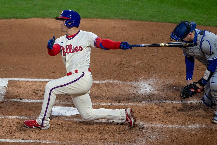 The Phillies' Scott Kingery striking out in a game against the Blue Jays in September.