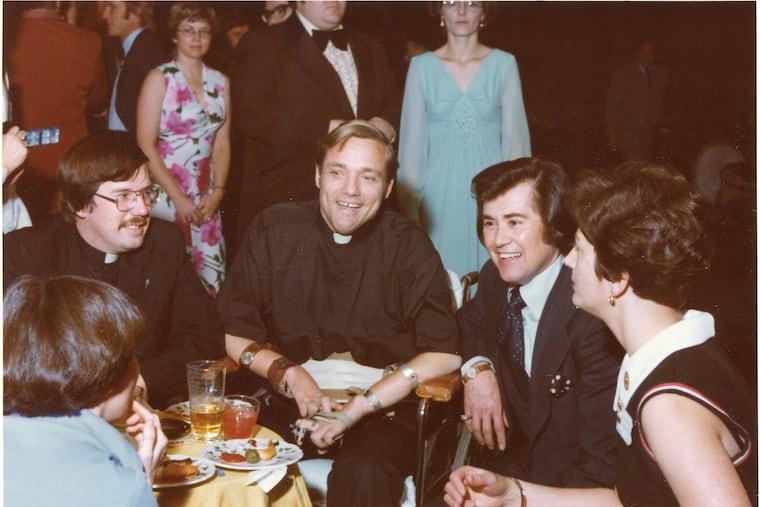 The Rev. William "Bill" Atkinson (center) in Las Vegas with singer Wayne Newton (right). In 1977, the two were both named to the U.S. Junior Chamber of Commerce's list of "Ten Outstanding Young Men." Atkinson, who became a quadriplegic in an accident while studying for the priesthood, taught for many years at Monsignor Bonner. He died in 2006, and is under consideration for sainthood. He's the subject of a documentary, "ExtraOrdinary: The Bill Atkinson Story," that will air at 5 p.m. Sunday, Nov. 1, on WHYY (Channel 12).