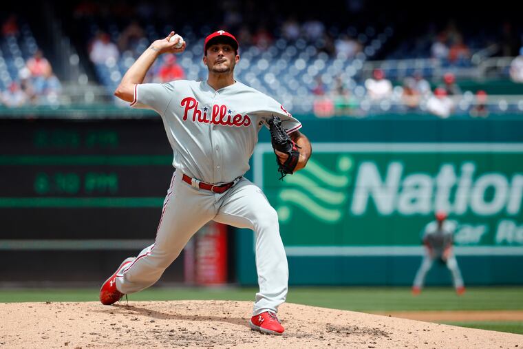 Zach Eflin allowed three runs on five hits and struck out seven through six innings.