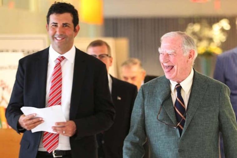 Drew Katz, left, will not go forward with plans to buy the Inquirer, Daily News and Philly.com. That leaves city philanthropist H.F. "Gerry" Lenfest, right, the sole buyer.
