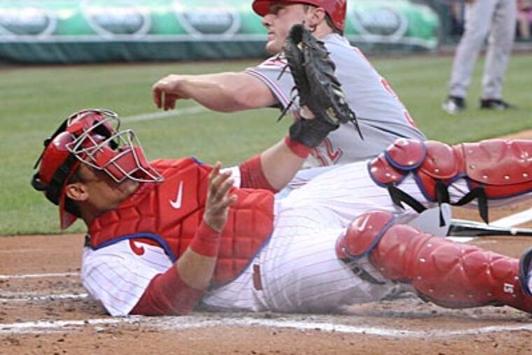 "If you're going to catch, you have to love catching. Everything about it," Carlos Ruiz said. (Steven M. Falk/Staff file photo)