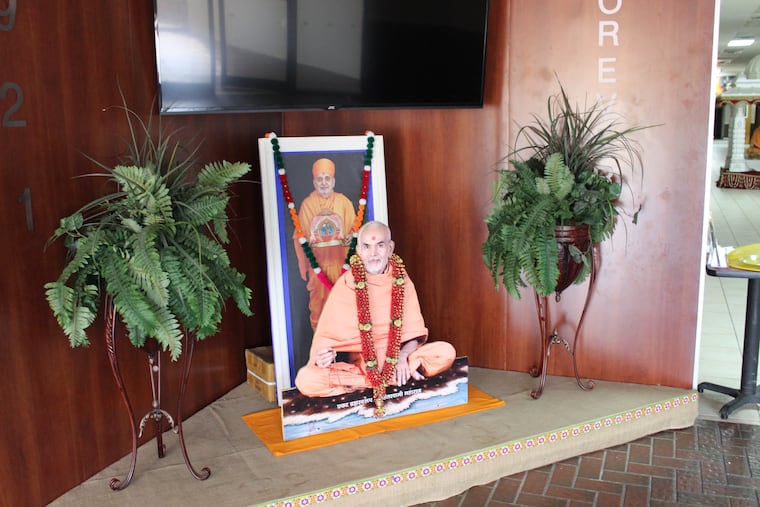 Inside of BAPS Shri Swaminarayan Mandir, a Hindu temple in Cherry Hill.