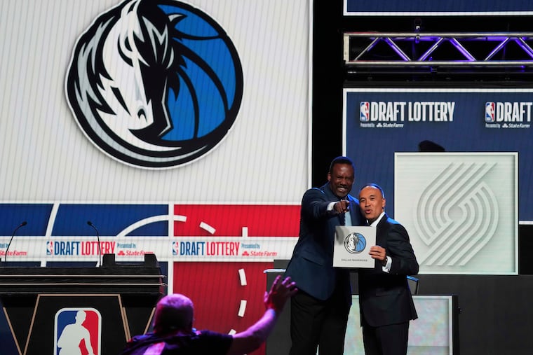 Rolando Blackman and the Dallas Mavericks won the NBA draft lottery, while the Sixers will pick third.