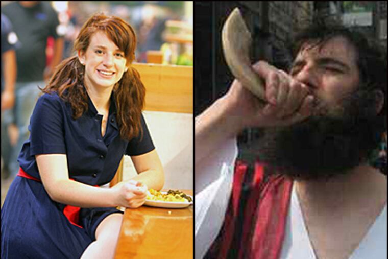 Jamie Keiles, left, blogged about following advice from an issue of Seventeen magazine. At right, A.J. Jacobs, who wrote a best seller about following every rule in the Bible. (David Swanson/Staff/Simon & Shuster)