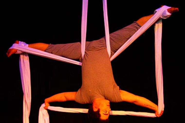 "Insomnaeria," an aerial circus act at the Philly Fringe.